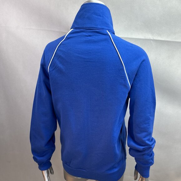 NWOT American Apparel Cotton Fleece Unisex Track Jacket Royal Blue w/White Trim - Picture 5 of 7